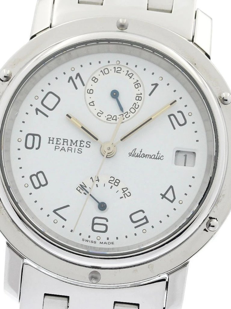 Hermes Clipper Cl5710 Power Reserve Gmt White Dial Automatic Mens Watch945295